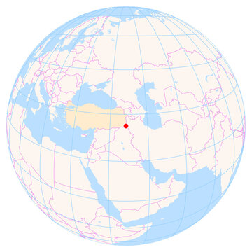Location Map of Hakkari Yueksekova Airport (Hakkari, Hakkari, Turkey). IATA-code: YKO. No labels at all.