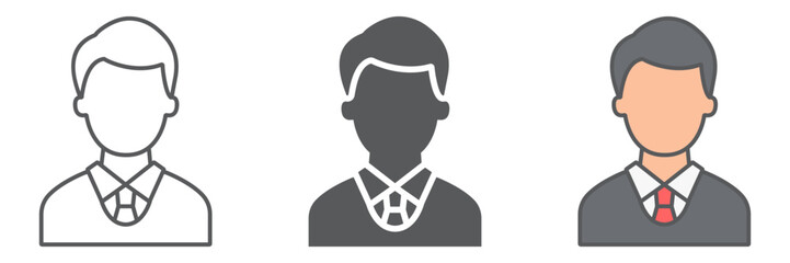 Judge line icon, justice and law, man sign, vector graphics, a linear pattern on a white background.