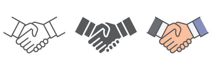 Handshake line icon, shake and agreement, diplomacy sign, vector graphics, a linear pattern on a white background. © amin268