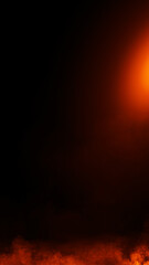 Vertical divine light through a dark fog. The rays beam light on the floor. Spotlight on isolated background. Stock illustration.