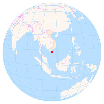 Location Map of Co Ong Airport (Conson, Soc Trang, Vietnam). IATA-code: VCS. No labels at all.