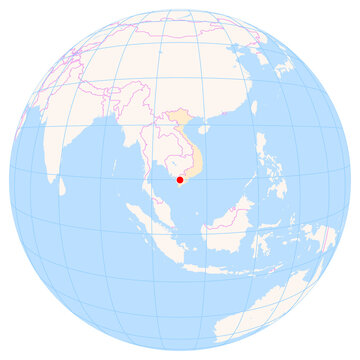 Location Map of Rach Gia Airport (Rach Gia, Kien Giang, Vietnam). IATA-code: VKG. No labels at all.
