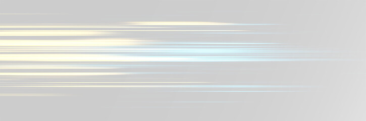 Fototapeta premium Line motion blur horizontal trails with neon blue and golden glow for technology concepts png