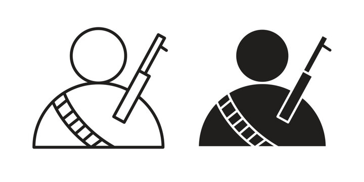 Terrorism icon vector on trendy design. Outline vector stock illustration.