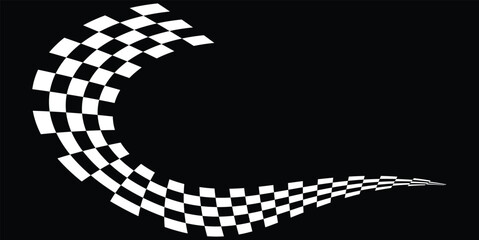 checkered flag on black background