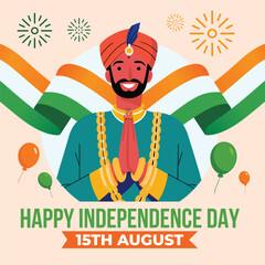 India independence day illustration post design