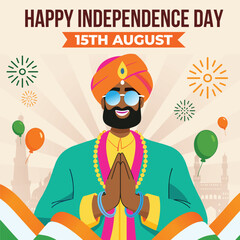 India independence day illustration post design