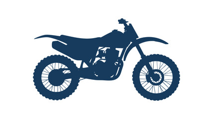 Fototapeta premium Silhouette of a classic dirt bike in motion against a plain background
