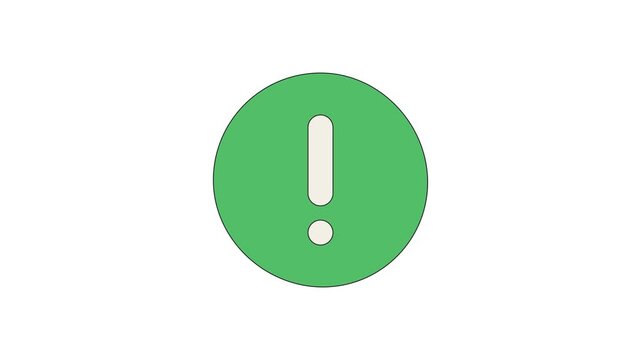 Green exclamation mark symbol for alerts and notifications