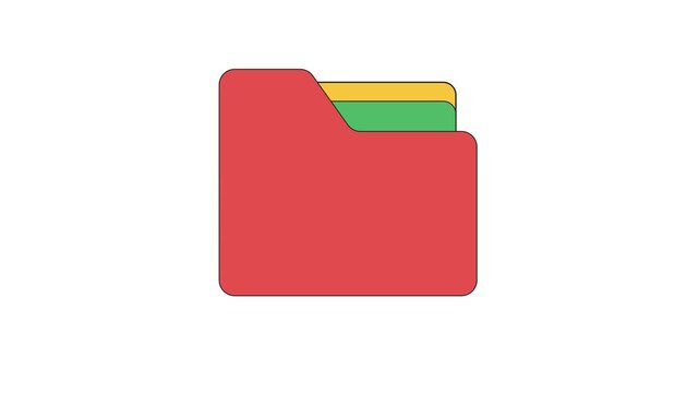 Colorful folder icon with layered tabs