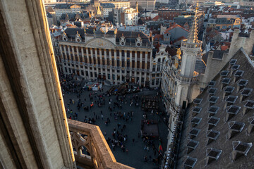 Fototapeta premium Tower of the old city hall - Grand-Place - Brussels - Belgium