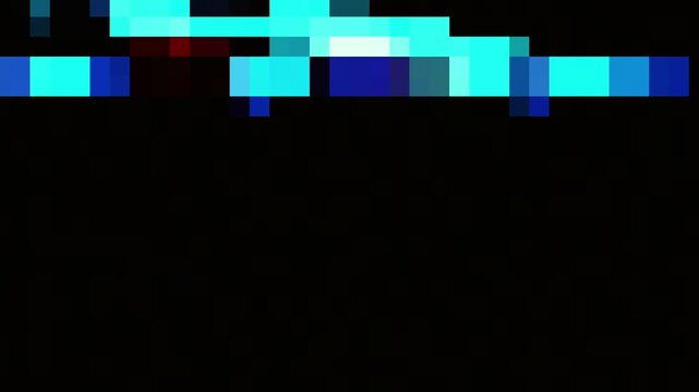 Modern 8 bit pixel glitch transition overlay for gaming and tech video editing