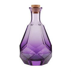 Purple glass decanter bottle with cork stopper luxury beverage container