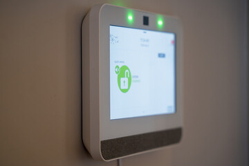 Fototapeta premium Close up of home security system control panel screen