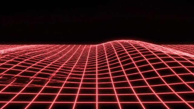 Retro Wave Grid Landscape - A Nostalgic Journey into the Digital Past.
