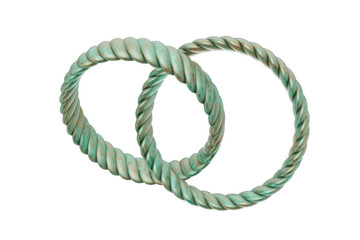 Vintage Green Patina Twisted Gold wedding Bands 3D Jewelry Concept