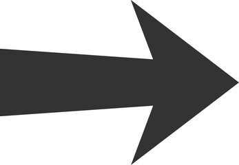 A simple, solid dark gray arrow shape is depicted against a stark black background, indicating direction or progress