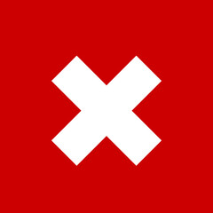 Obraz premium A bold white cross centered on a vibrant red square background, representing the national emblem of Switzerland