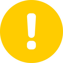 A bright yellow circle with a white exclamation mark in the center, symbolizing caution or an alert