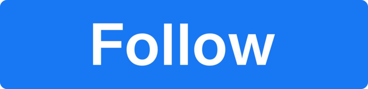 A simple blue button with the word Follow in white text, commonly used for social media engagement