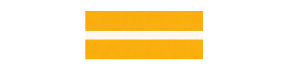 A rectangle with a horizontal white stripe on a yellow field, set against a black backdrop