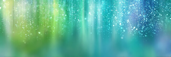 Modern abstract background with vertical green, blue, and teal streaks and bokeh, ideal for technology, wellness, or creative branding visuals