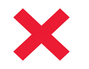 Obraz premium Red cross mark isolated on white background. Vector illustration