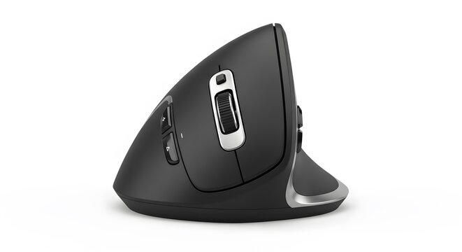 Ergonomic vertical computer mouse for wrist comfort in charcoal grey