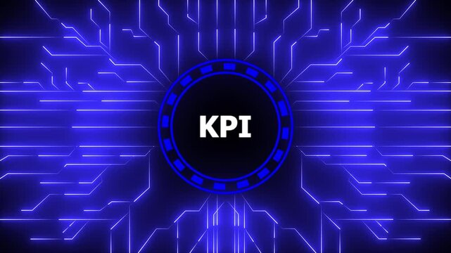 KPI key performance indicator increase optimization business and industrial process. Digital Data moving on Circuit Board and CPU . Computer Processing and organizing data.4k