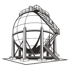 A large dome shaped structure with a staircase © bbbb
