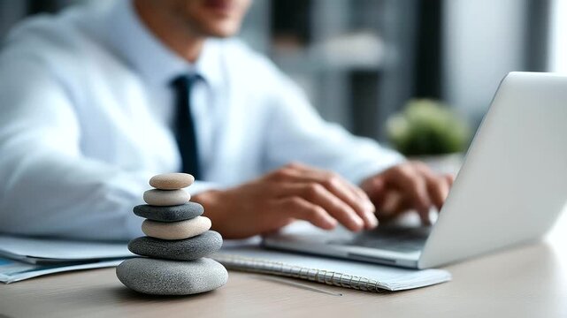 Recognizing work-life balance concept, understanding how to harmonize career demands with personal life, overall well-being and lasting fulfillment, equilibrium illustration,