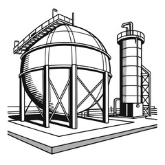 Industrial structure with dome and tower © bbbb