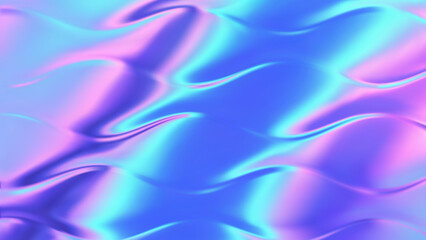 Abstract fluted glass background with iridescent wavy ridges