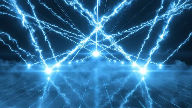 Electric Blue Lightning Strikes - A Powerful Display of Energy and Light.
