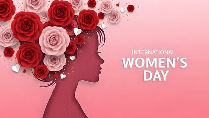 Happy international women's day celebration with beautiful flowers
