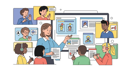 E-learning Inclusive Classroom: Teacher Teaching Diverse Students Sign Language Online via Video Conference and Digital Resources