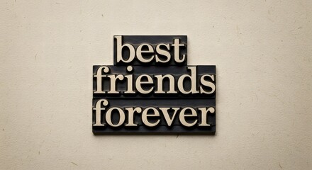 Fototapeta premium Vintage Typography Sign with Best Friends Forever Message