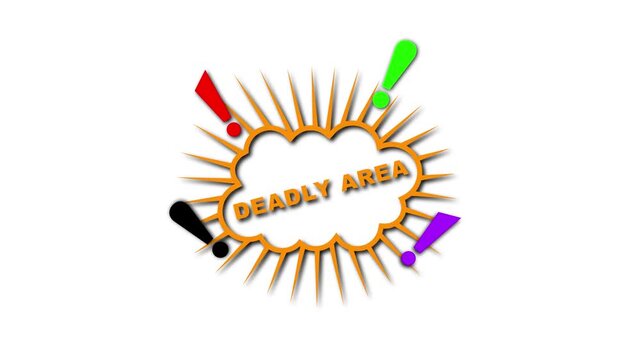 Deadly Area Warning Sign with Exclamation Marks Explosion danger zone caution sign