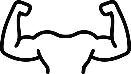  doodle style illustration depicts strong arms flexing  high-quality