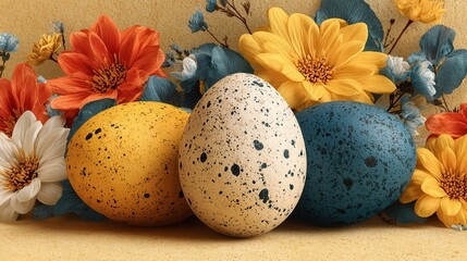 Obraz premium Three brown eggs arranged side by side on a wooden table with natural daylight and a neutral background, perfect for food or breakfast themes.