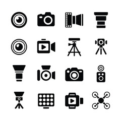 Photography and Videography Equipment Icons camera