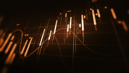 Gold candlestick with stock market investment trading graph growth.Trade business analytics graph and financial chart.Finance chart,stock market business and exchange financial growth graph.	
