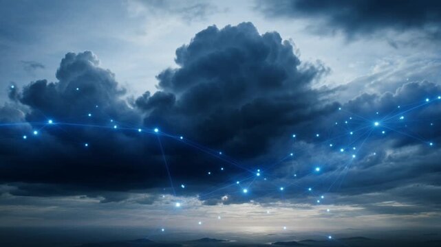 storm digital network background 4k