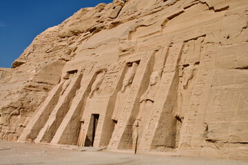 Obraz premium Small Temple of Queen Nefertari Upper Egypt Aswan Governorate Abu Simbel Village
