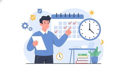 businessman with clock