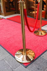 Luxury red carpet entrance. Event day concept