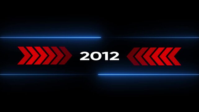 Glowing Blue Neon Lines with 2012 Text on Black Background for Digital Media and Events