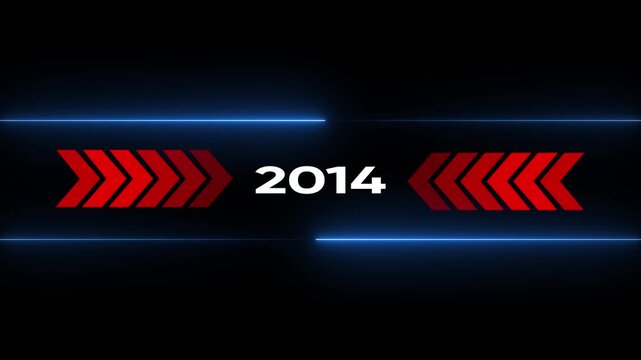 Glowing Blue Lines with 2014 Text on Black Background for New Year or Countdown Themes blue neon lines