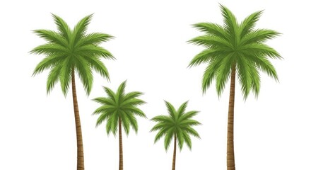 Fototapeta premium A serene group of palm trees standing tall against a white background