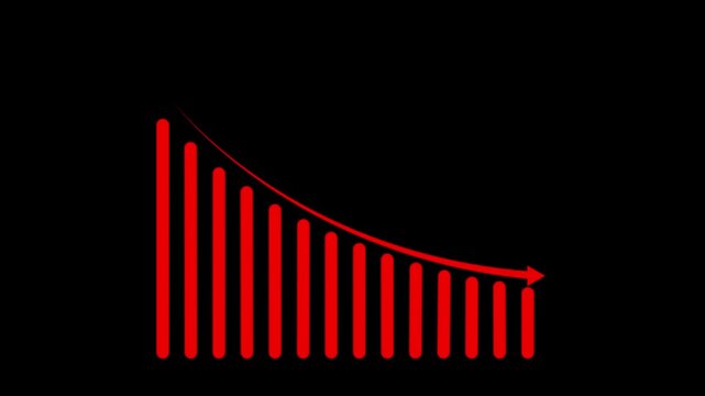 Business Growth and Recession Graph Concept.Business graph chart with growing business concept. Abstract decreasing business graph chart animation background.